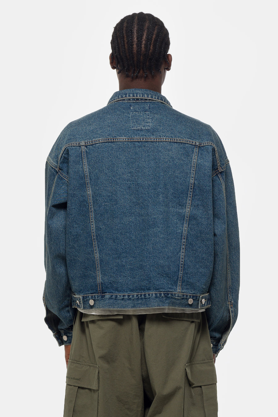 Estudio Niksen Boxy Denim Trucker Jacket in Blue - Notre