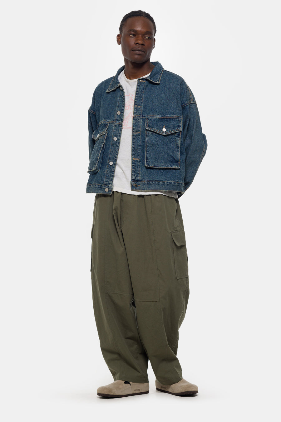 Estudio Niksen Boxy Denim Trucker Jacket in Blue - Notre