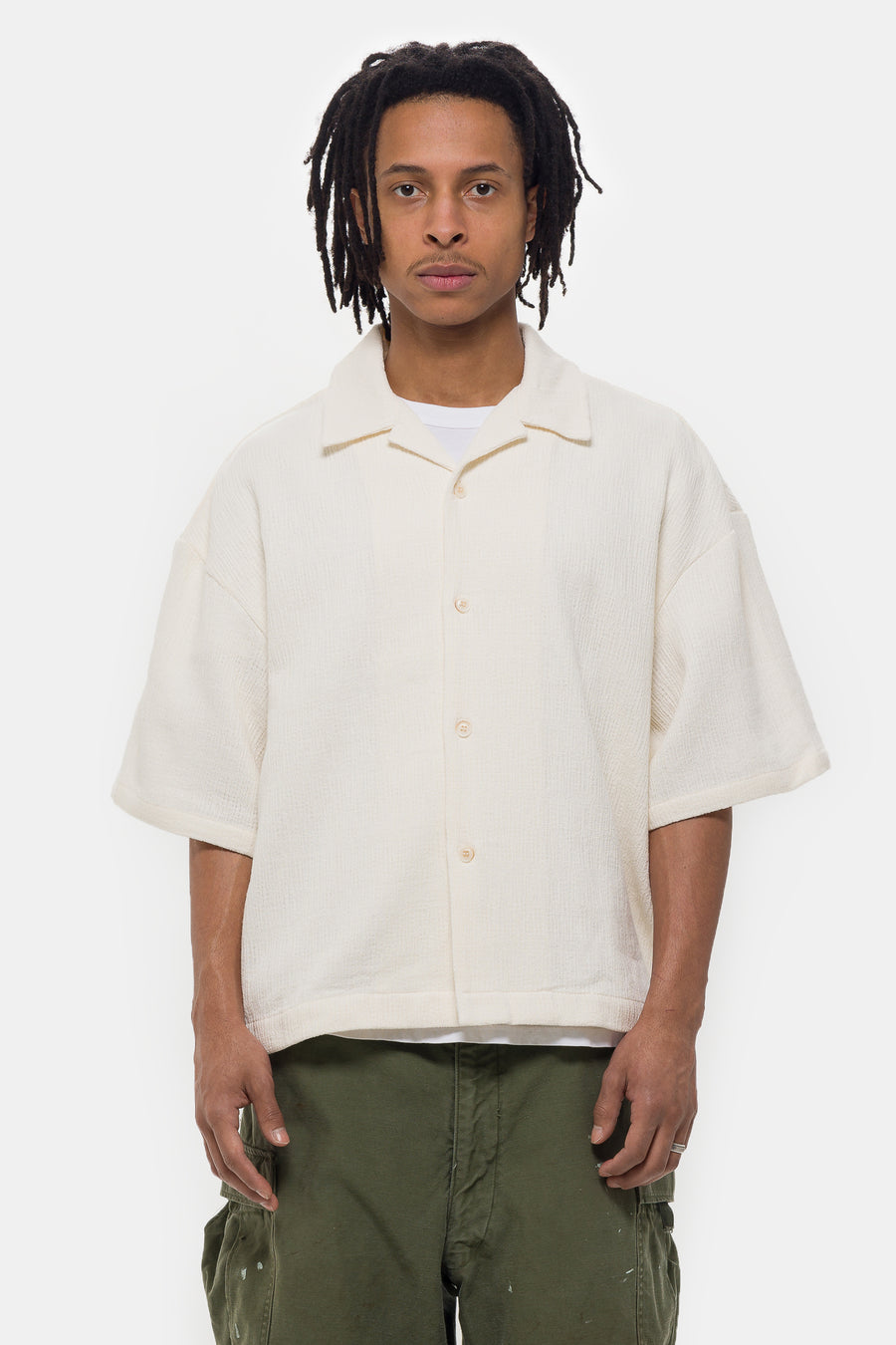 Estudio Niksen Boxy Resort Shirt in Ivory - Notre