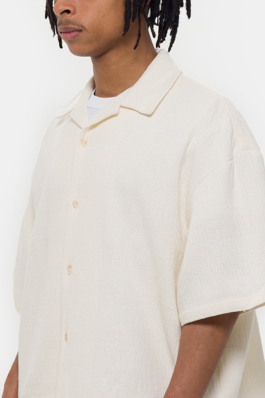 Estudio Niksen Boxy Resort Shirt in Ivory - Notre
