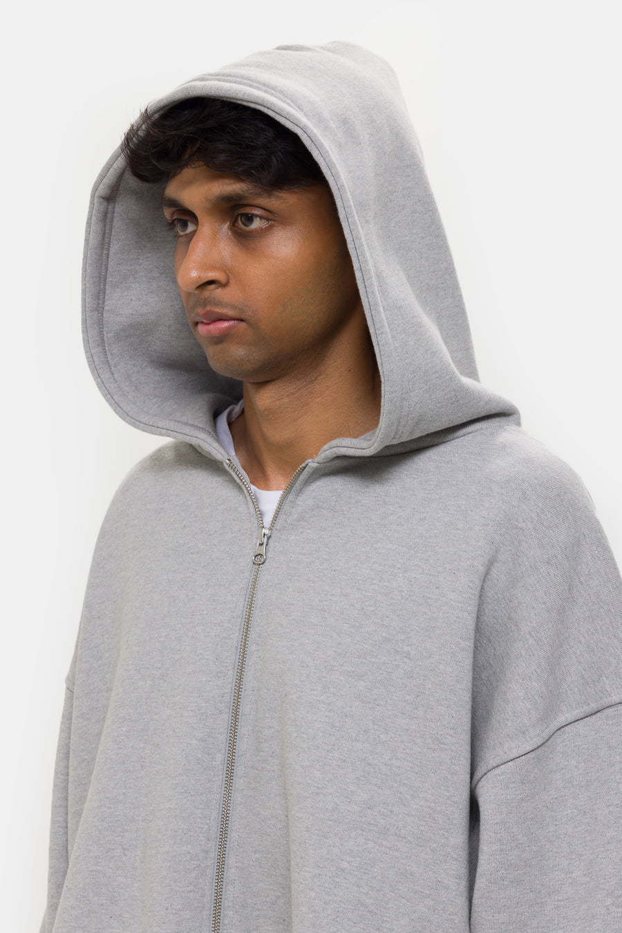 NKNIT logo embroidery ZIP hoodie L.GRAY | NKNIT