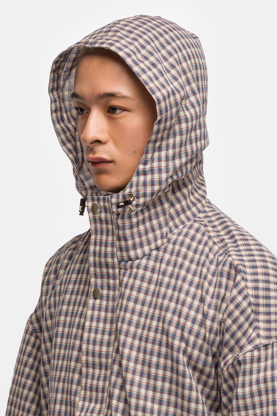 Estudio Niksen Bungee Strap Checkered Jacket in Blue - Notre