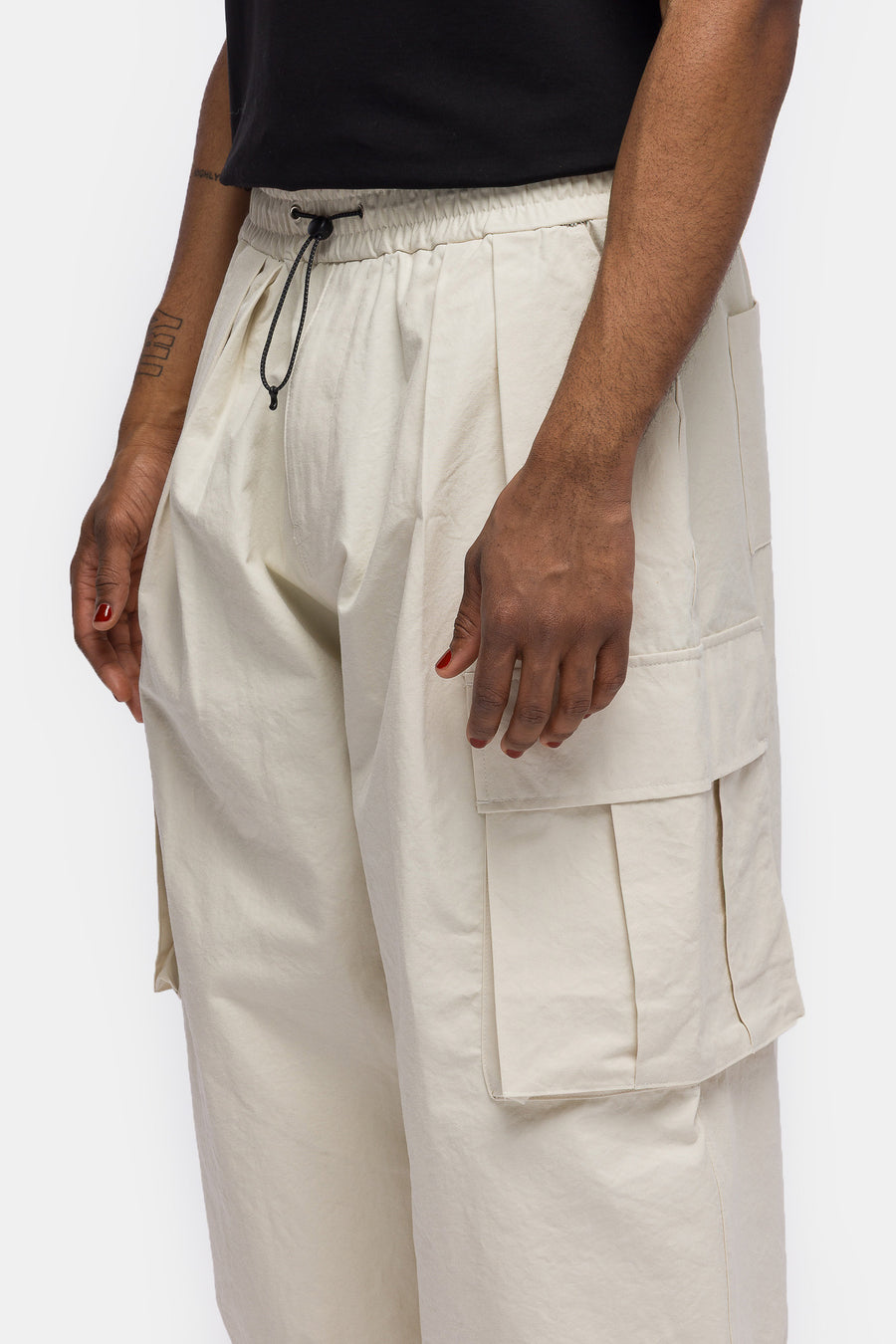 Cargo String Balloon Pant in Ivory