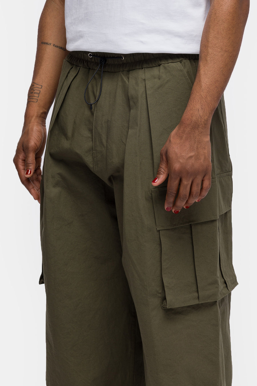 Cargo String Balloon Pant in Khaki