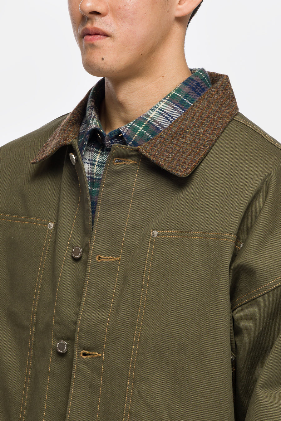 Estudio Niksen Carpenter Collar Jacket in Khaki - Notre