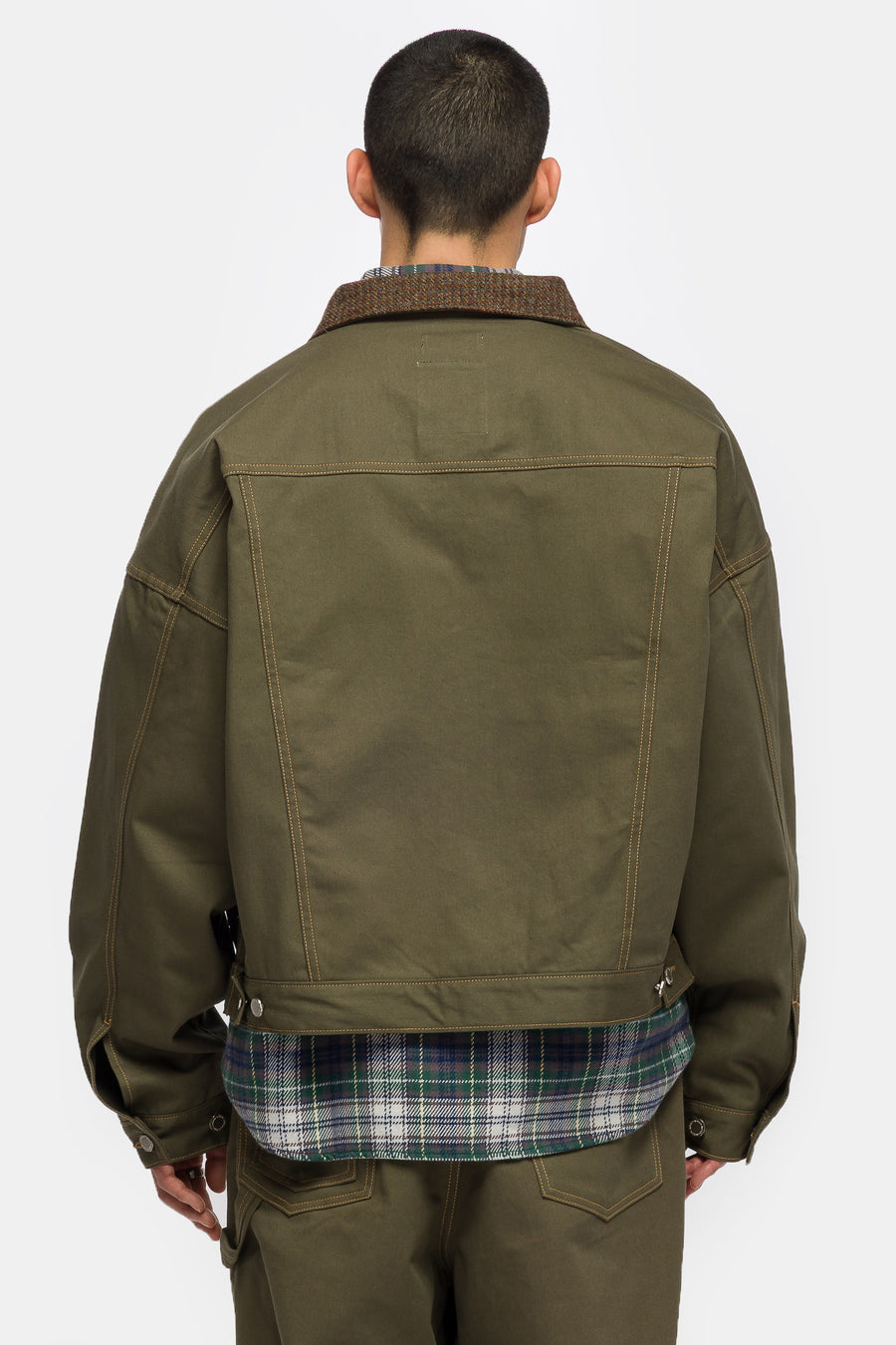 Estudio Niksen Carpenter Collar Jacket in Khaki - Notre