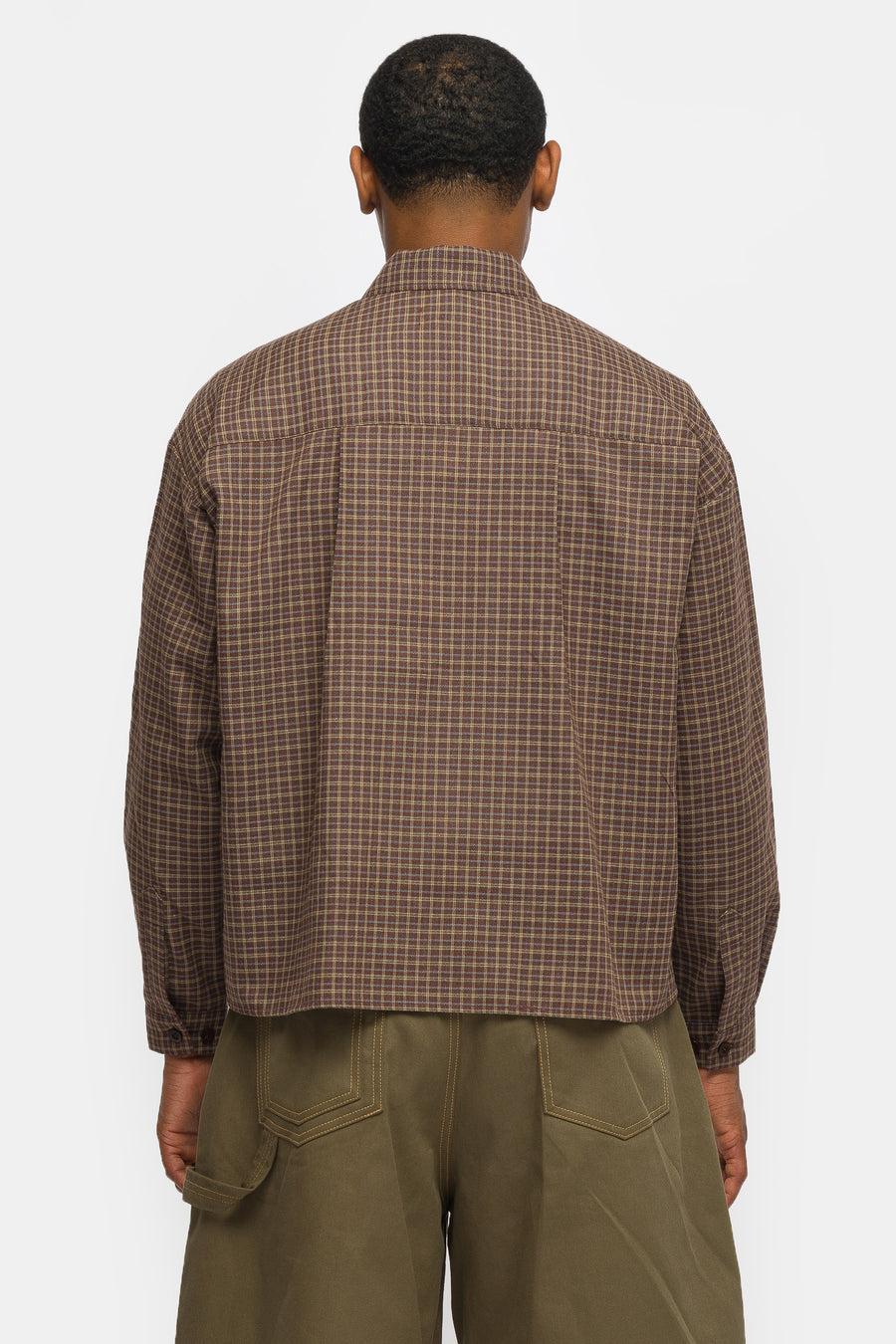 Estudio Niksen Checkered Boxy Shirt in Brown - Notre