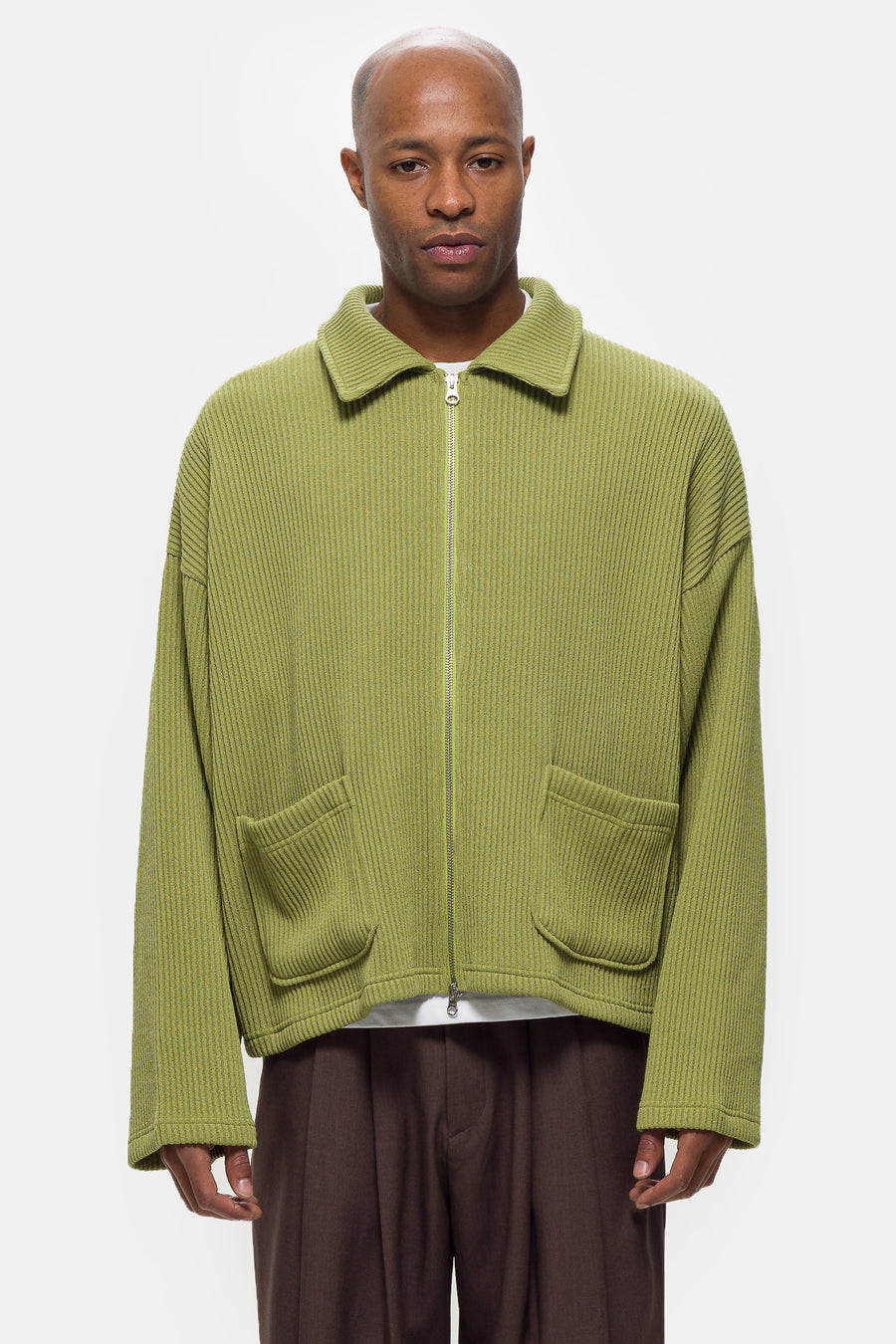Double Zip Pocket Sweater in Pistachio