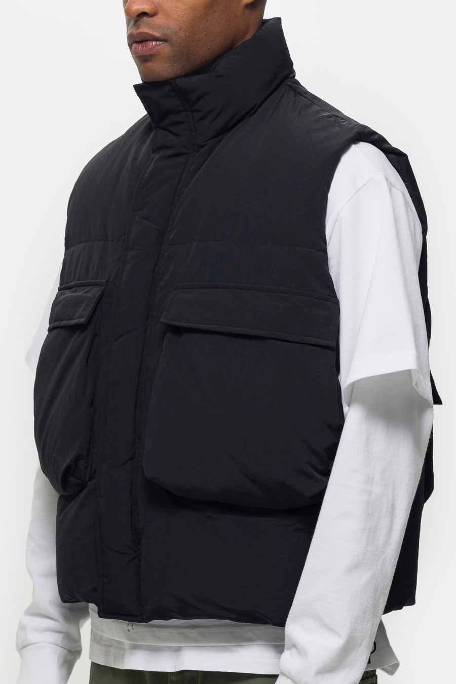 Down Puffer Vest in Black