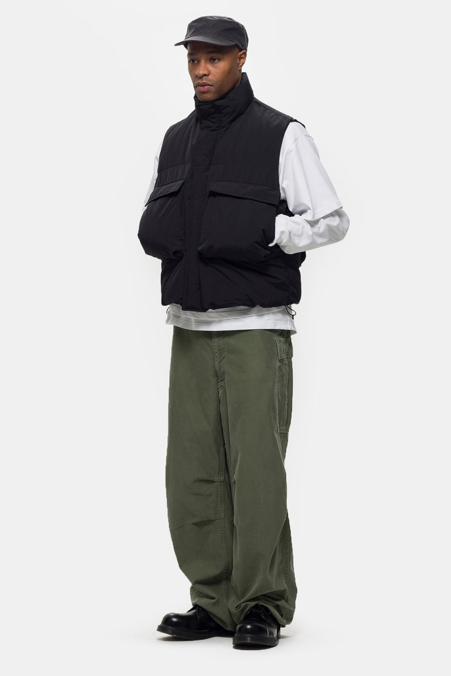 Down Puffer Vest in Black