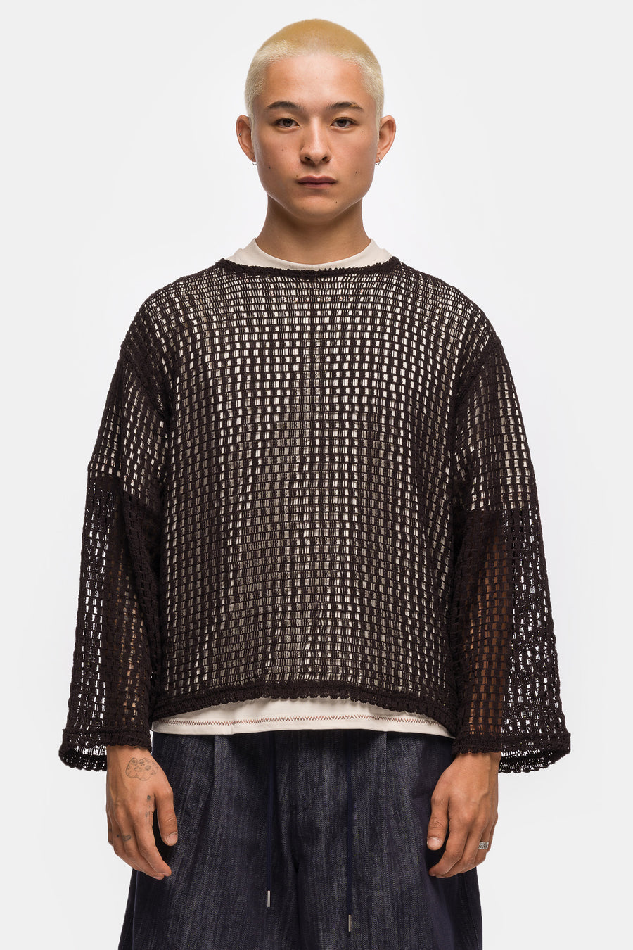 Estudio Niksen Easy Fish Net Sweater in Black - Notre