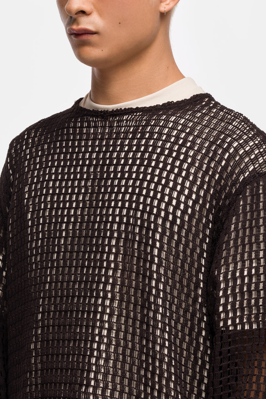Estudio Niksen Easy Fish Net Sweater in Black - Notre