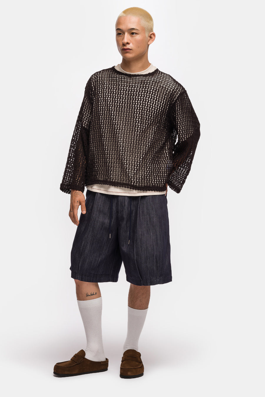 Estudio Niksen Easy Fish Net Sweater in Black - Notre