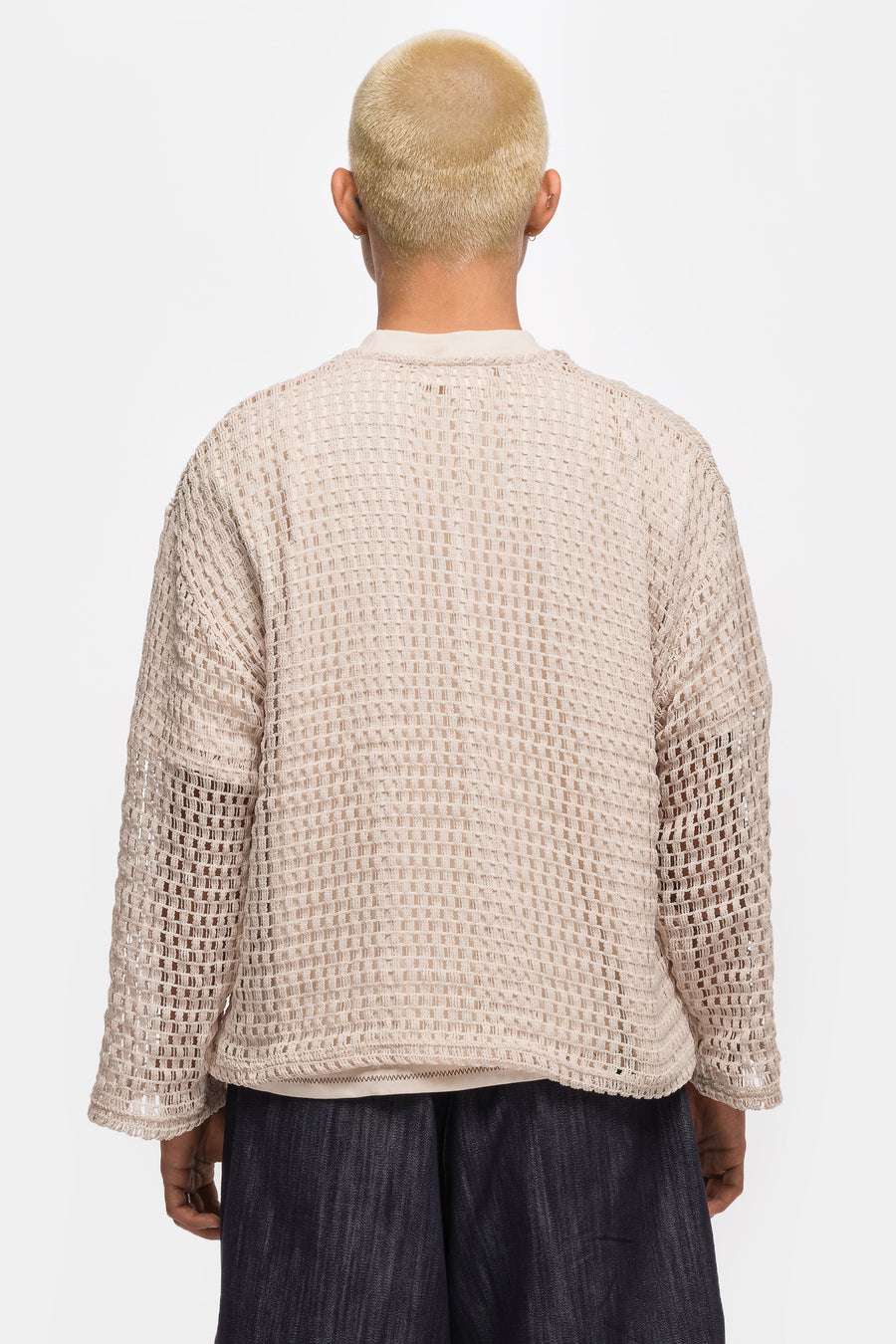 Estudio Niksen Easy Fish Net Sweater in Ivory - Notre