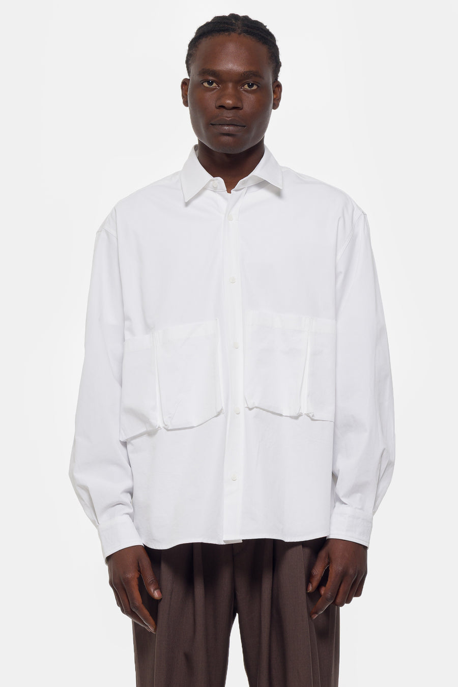 Estudio Niksen Five Pocket Button Shirt in White - Notre