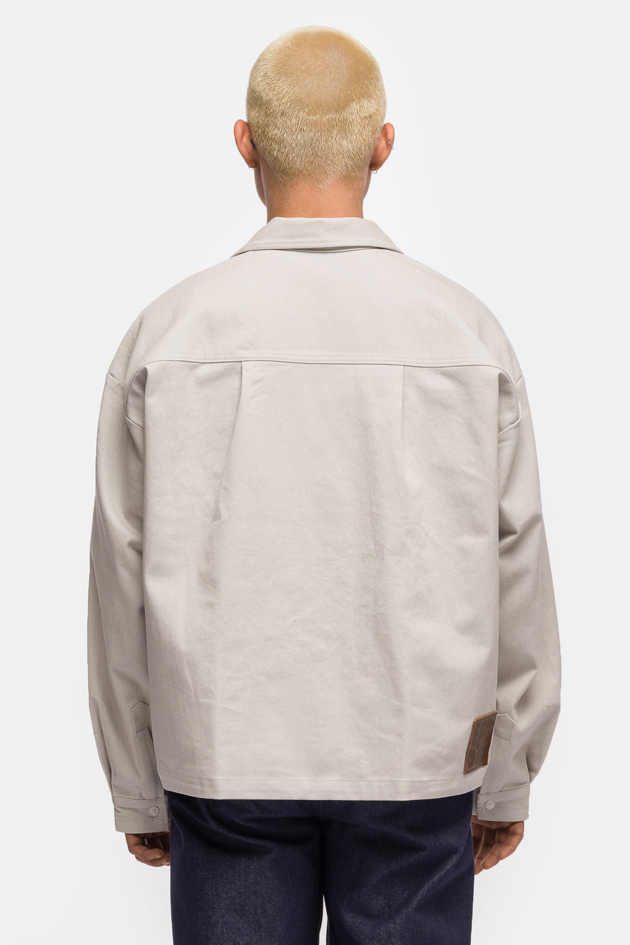 Hand Embroidered Denim Shirt in Light Denim