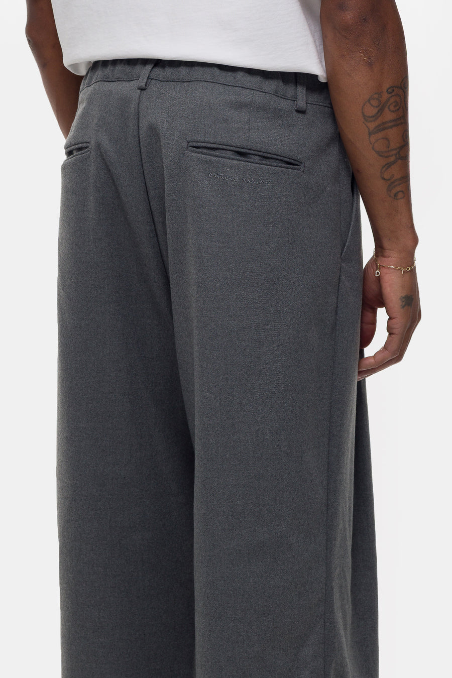 Heavyweight Pintuck Maxi Trouser in Grey