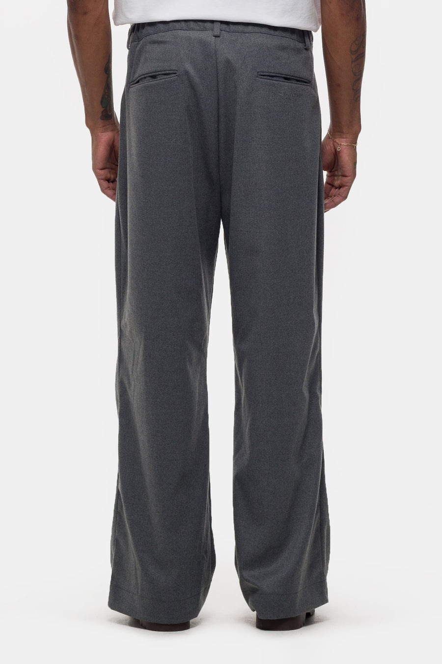 Heavyweight Pintuck Maxi Trouser in Grey
