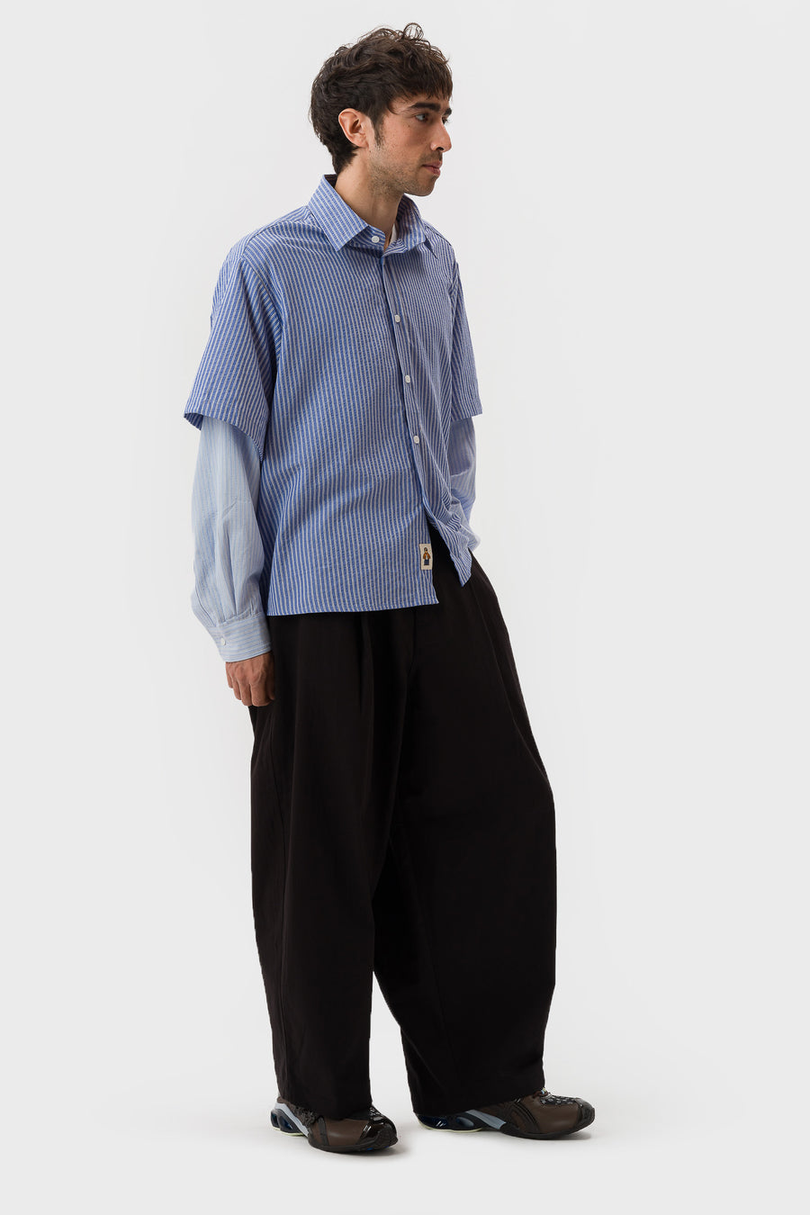 Estudio Niksen Herringbone Balloon Trouser in Black - Notre