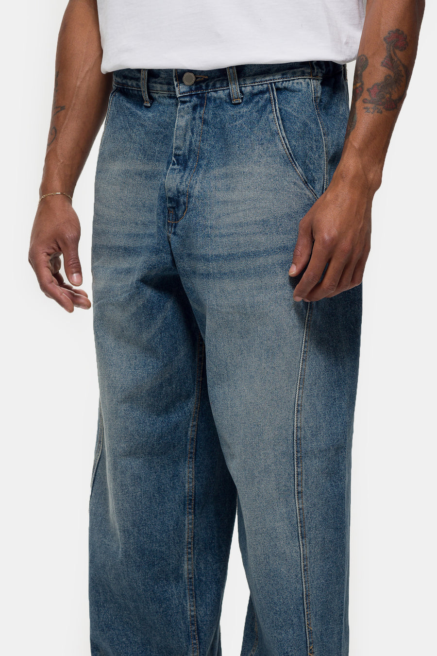 In-Stitch Denim Jean in Light Blue