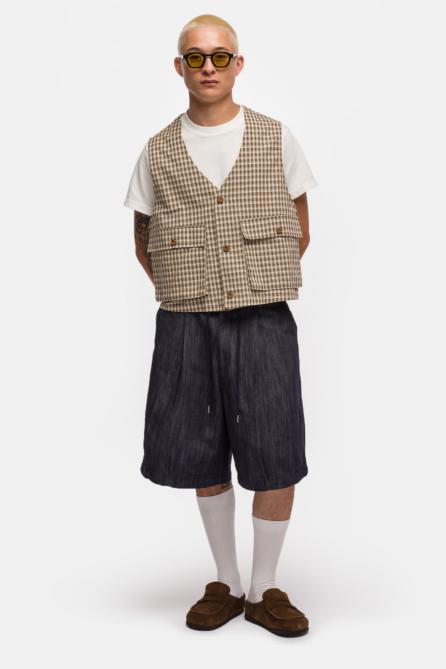 Estudio Niksen Light Pocket Vest in Checkered - Notre