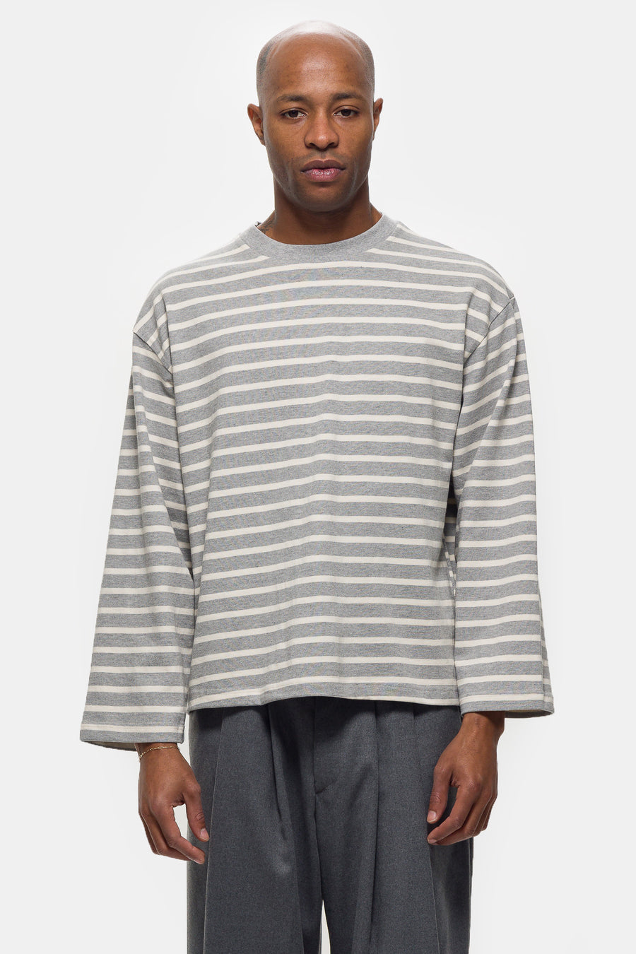 Longsleeve Stripe Top in Grey