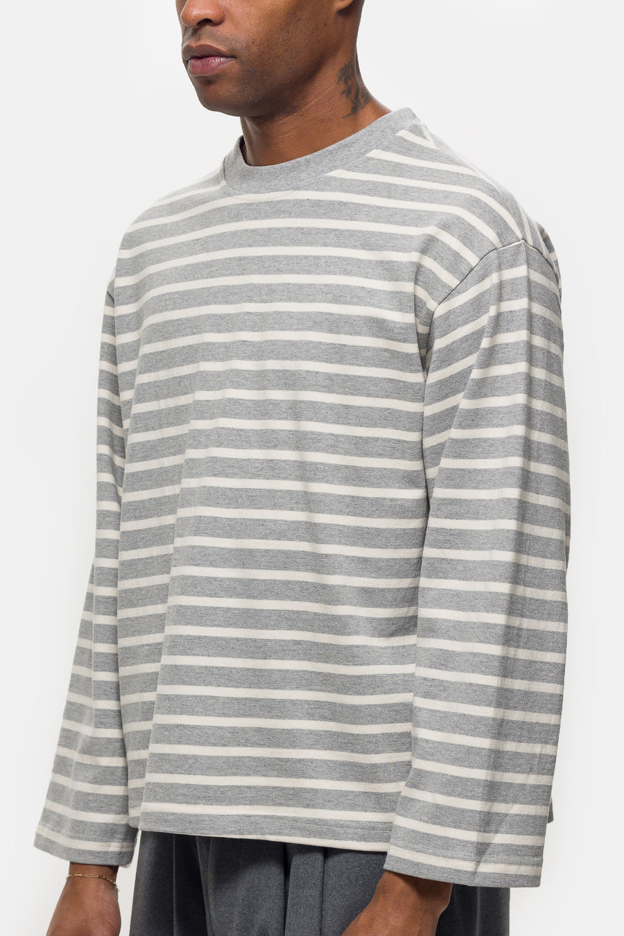 Longsleeve Stripe Top in Grey