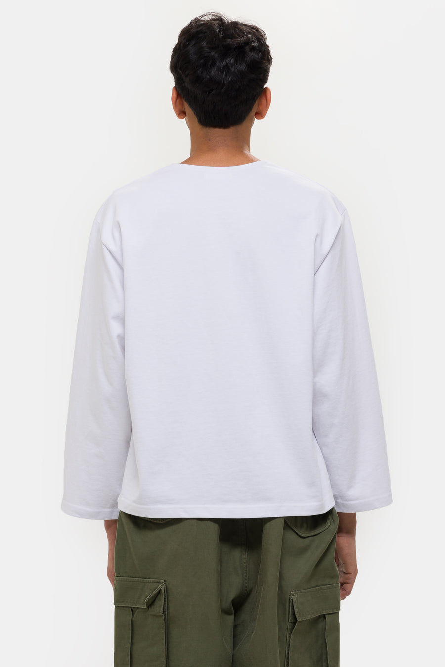Estudio Niksen Longsleeve Wide T-Shirt in White - Notre
