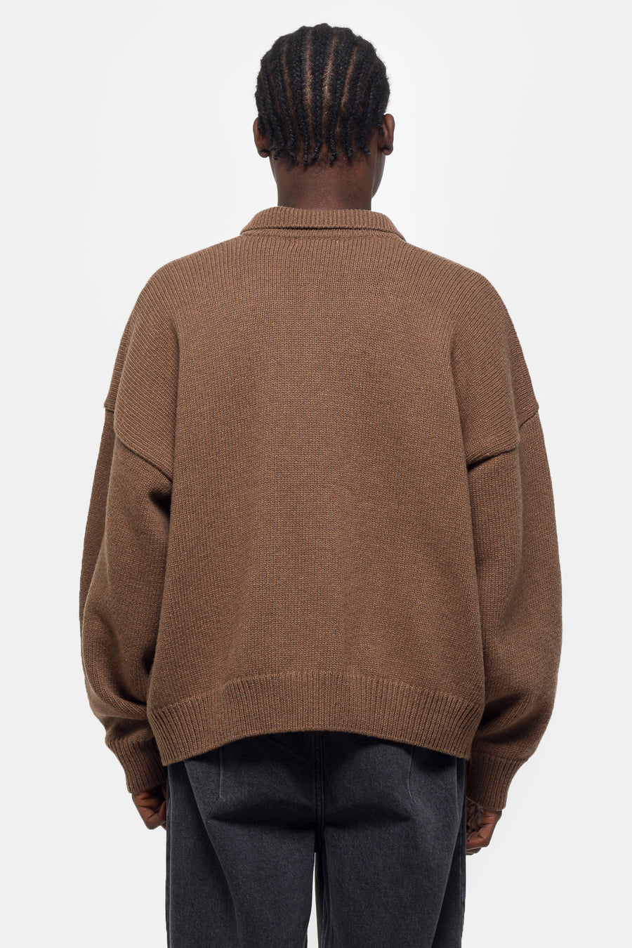 極美品 2024SS ナゴンスタンス knit college cardigan Mismatch Button Cardigan in Brown - Estudio Niksen