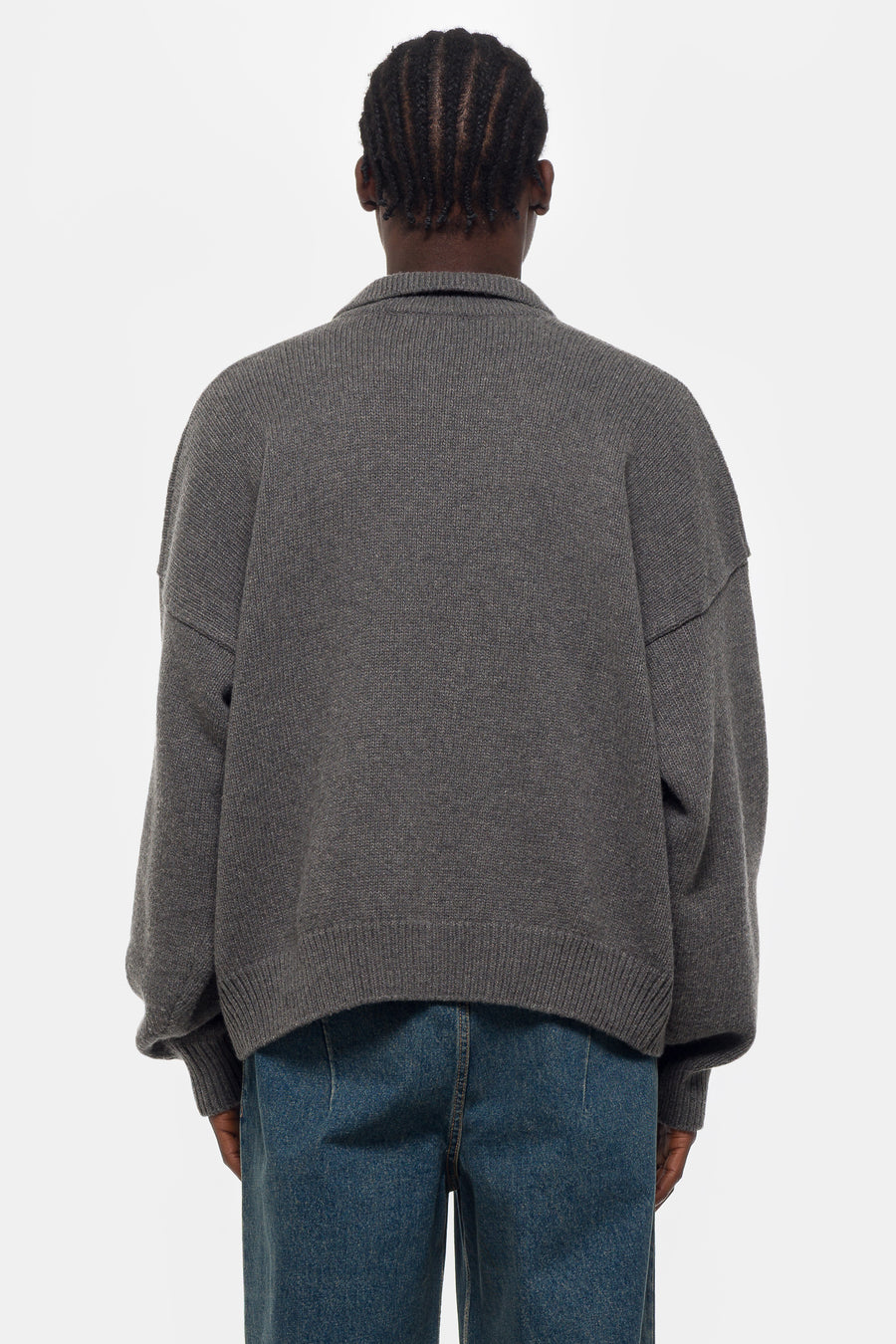 Estudio Niksen Mismatch Button Cardigan in Charcoal - Notre