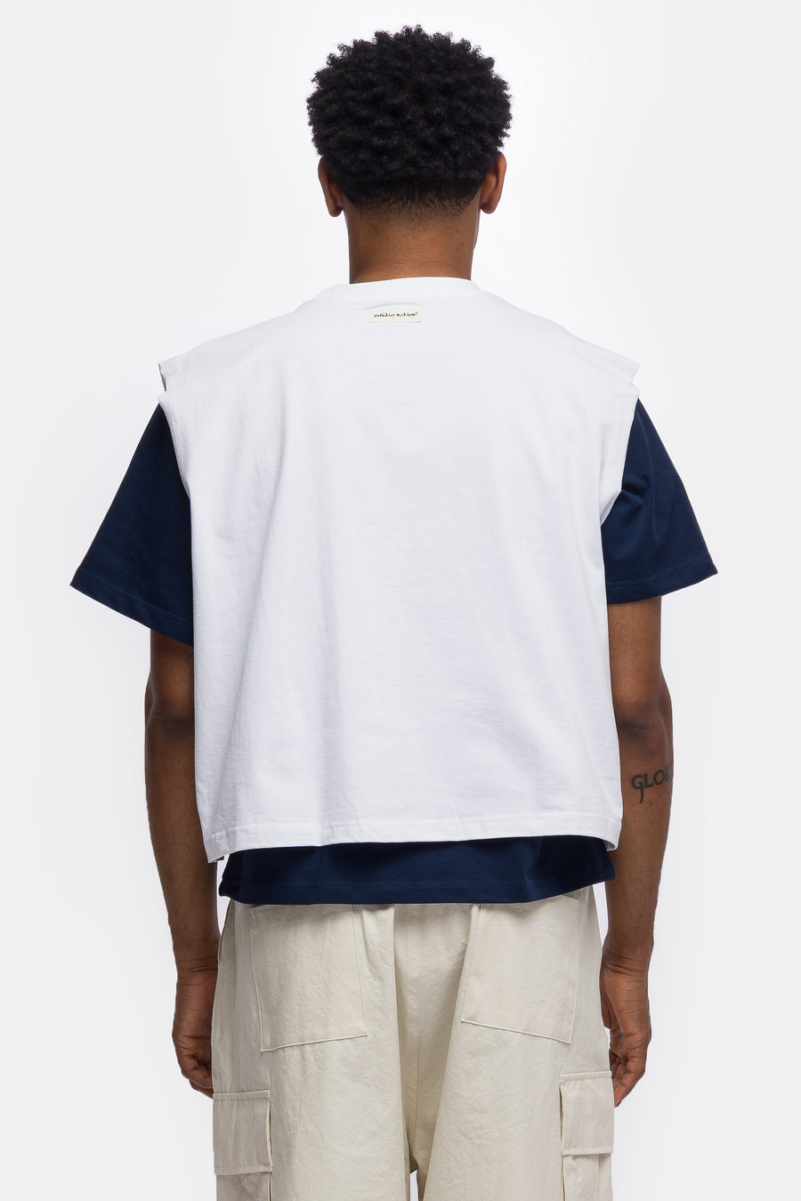 Muscle Cropped T-Shirt in White