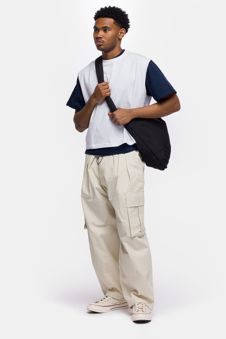 Muscle Cropped T-Shirt in White