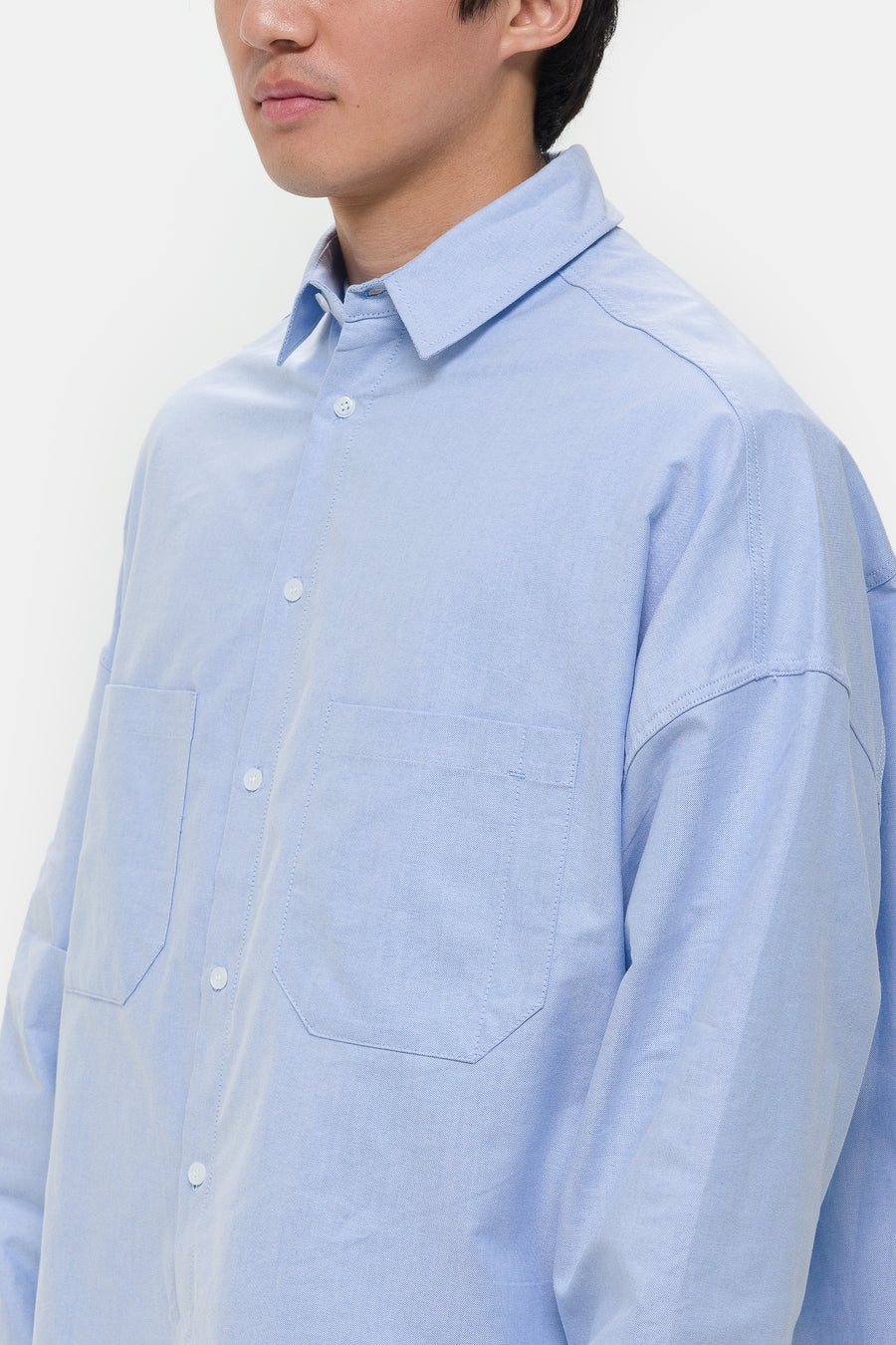 シャツ IONSEOUL Labo Check Balloon Shirt Oxford Balloon Shirt in White