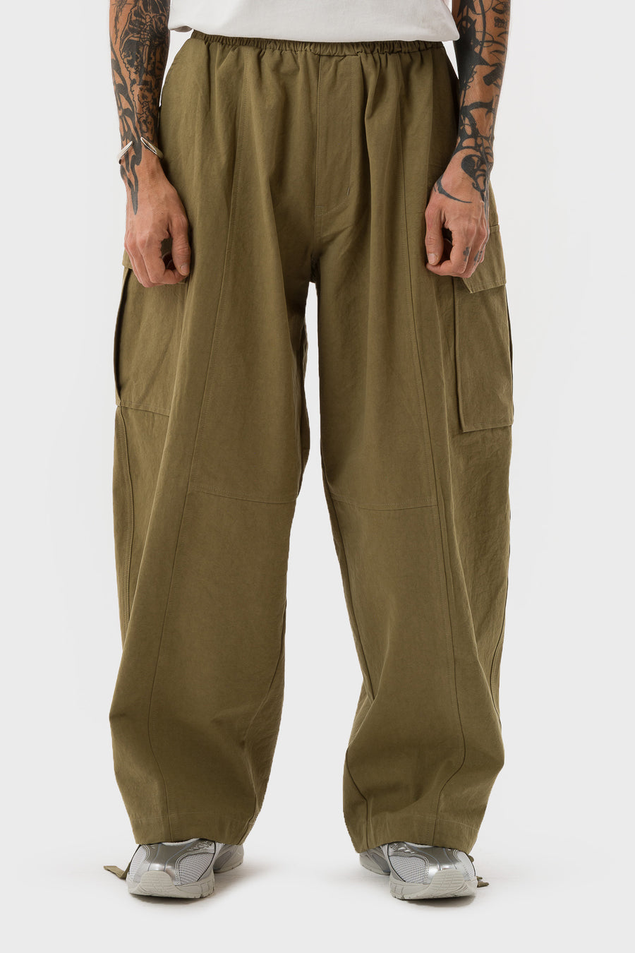 Estudio Niksen Panelled Cargo Pant in Khaki - Notre