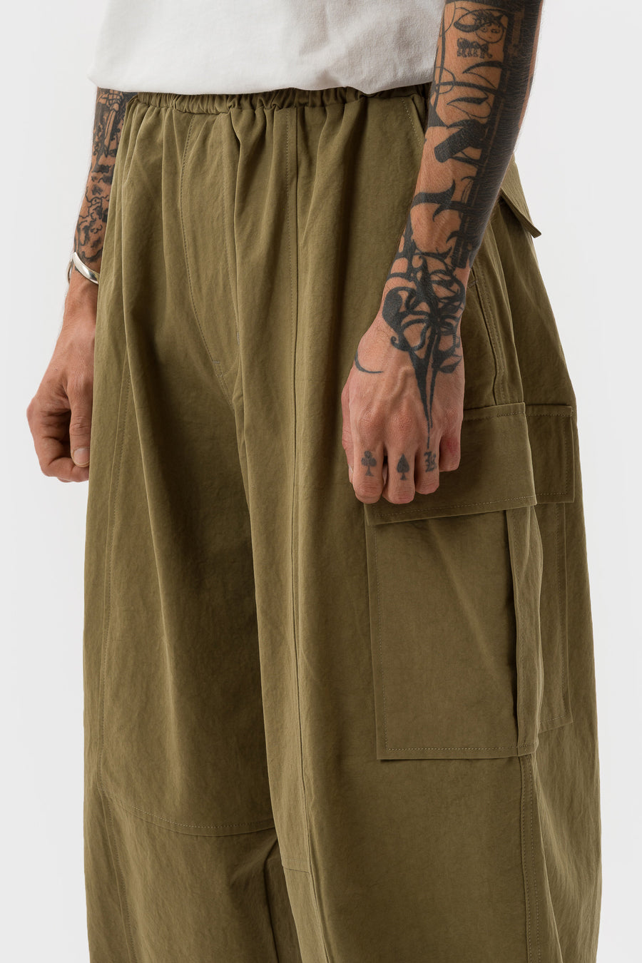 Estudio Niksen Panelled Cargo Pant in Khaki - Notre