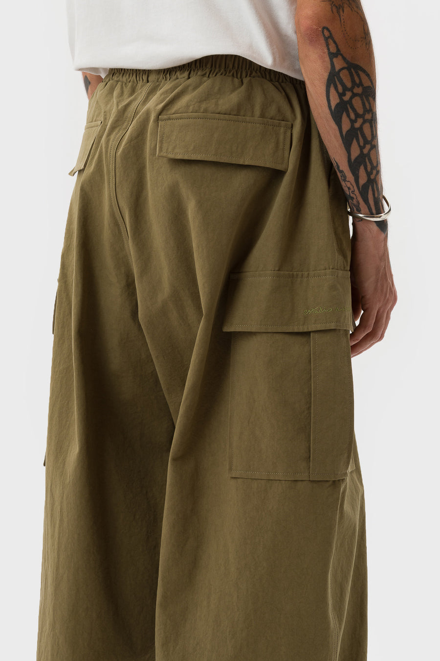 Estudio Niksen Panelled Cargo Pant in Khaki - Notre