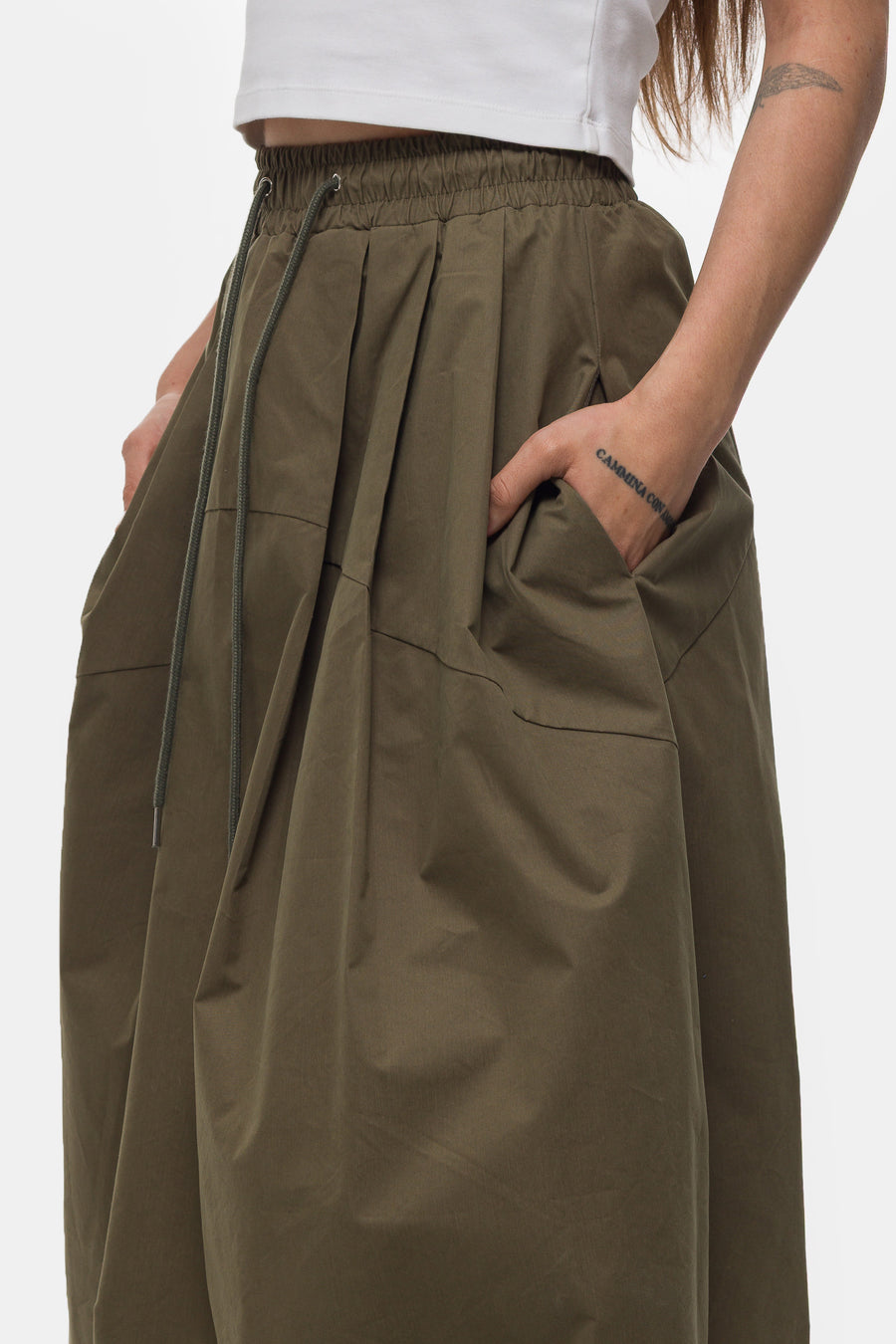 Estudio Niksen Pintuck Ballon Skirt in Khaki - Notre