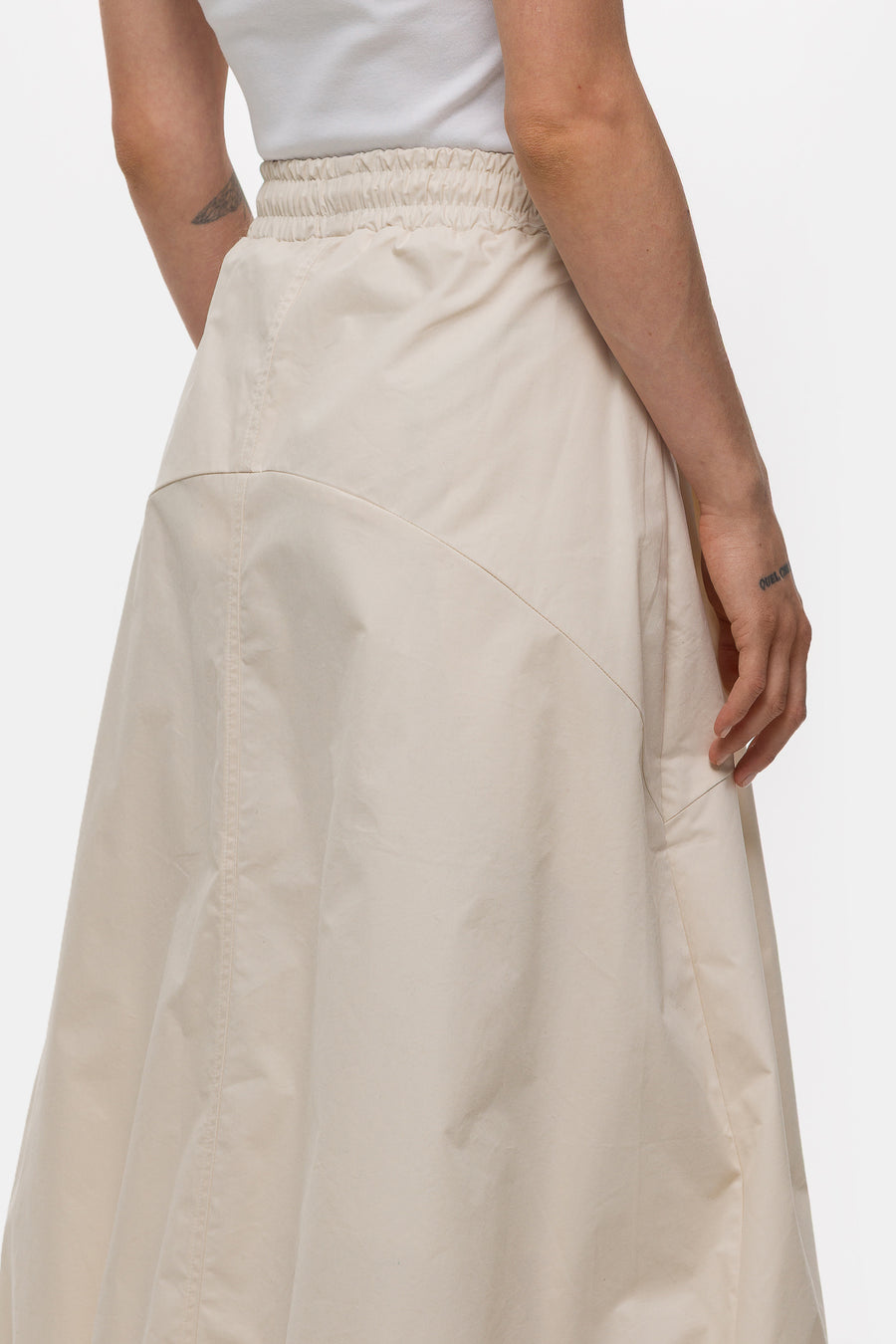 Pintuck Balloon Skirt in Ivory