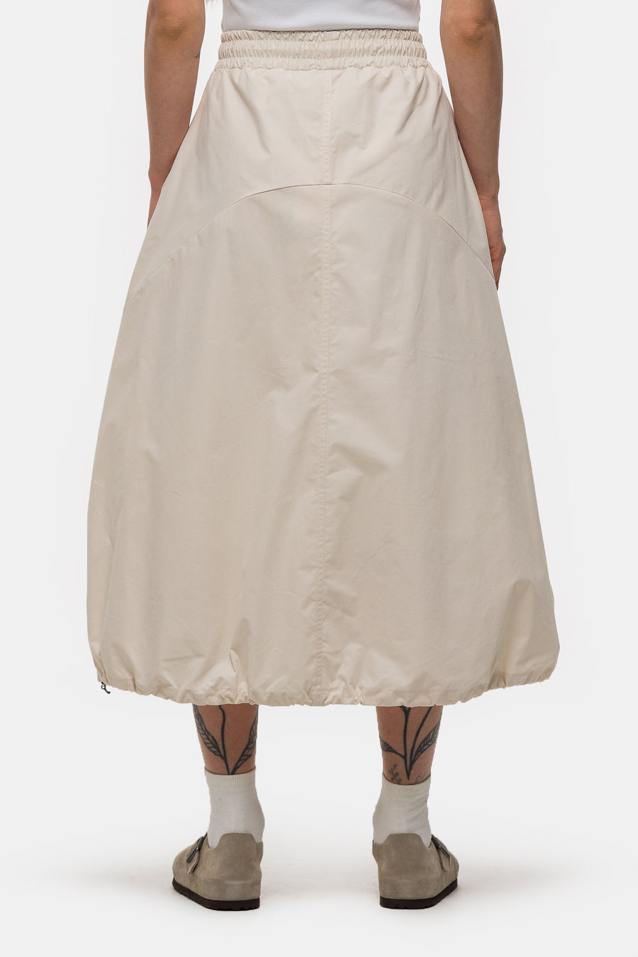 Pintuck Balloon Skirt in Ivory