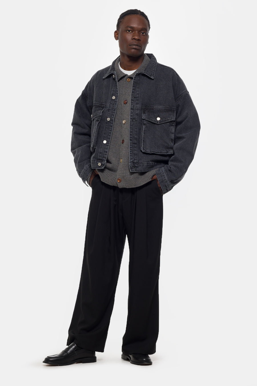 Estudio Niksen Pintuck Maxi Trouser in Black - Notre