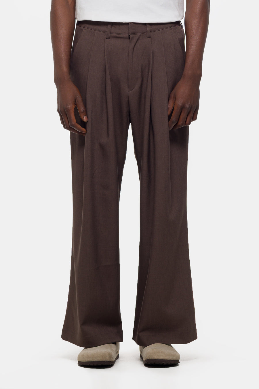 Estudio Niksen Pintuck Maxi Trouser in Brown - Notre