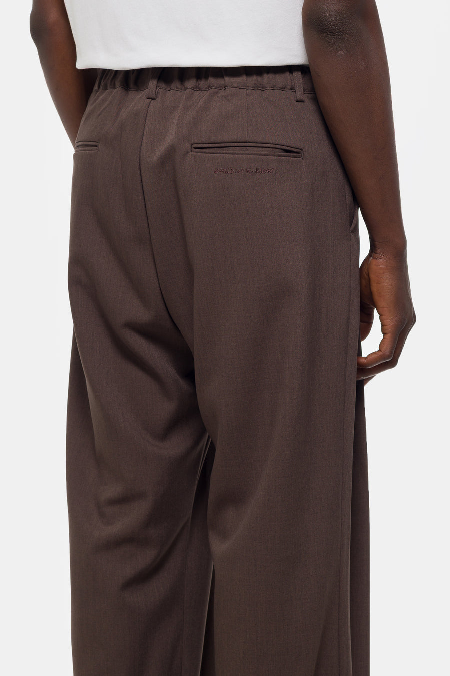Estudio Niksen Pintuck Maxi Trouser in Brown - Notre