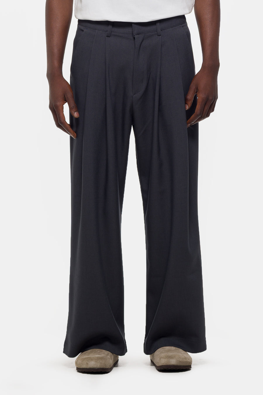 Estudio Niksen Pintuck Maxi Trouser in Grey - Notre