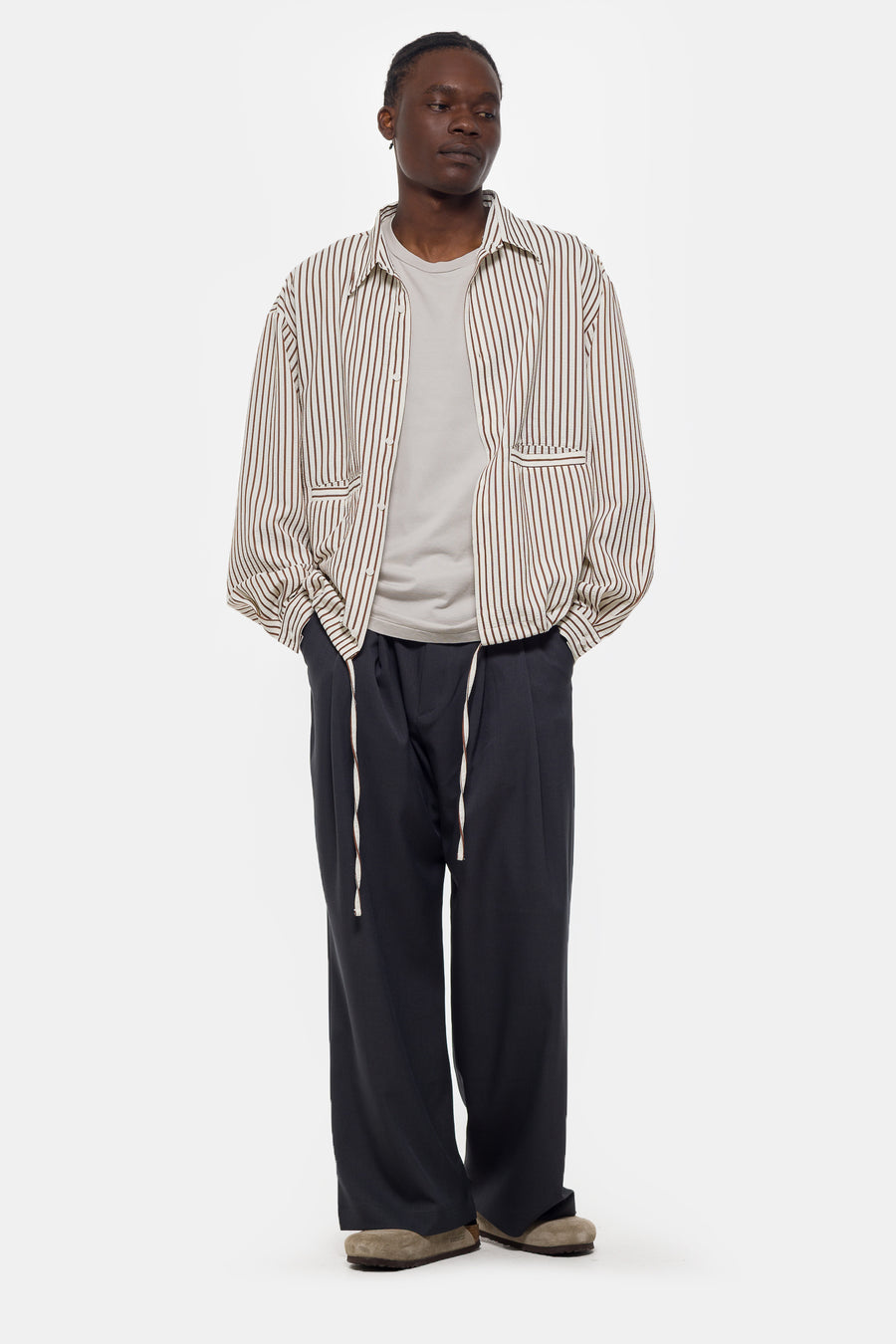 Estudio Niksen Pintuck Maxi Trouser in Grey - Notre