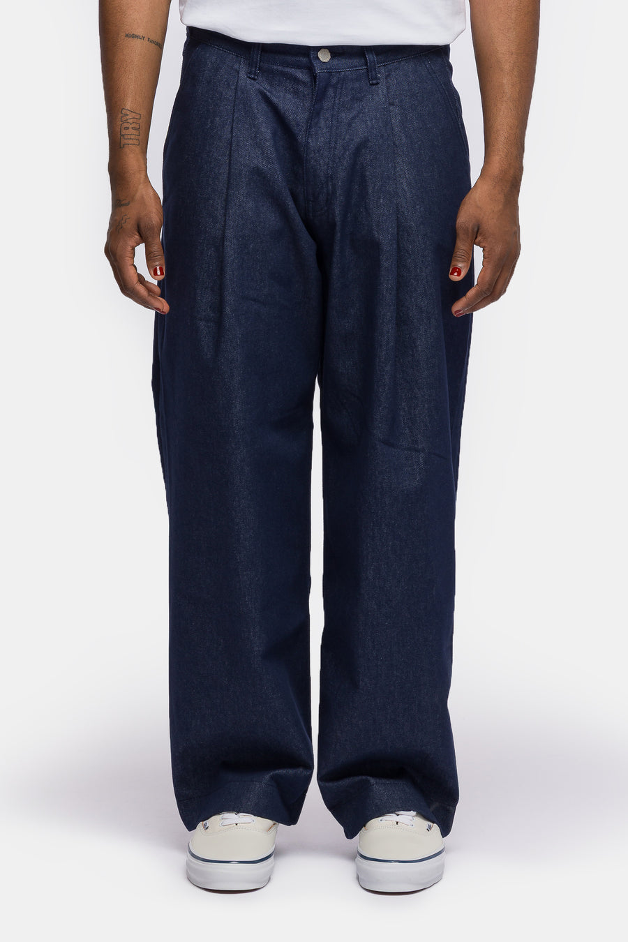 Pintuck Wide Jean in Indigo