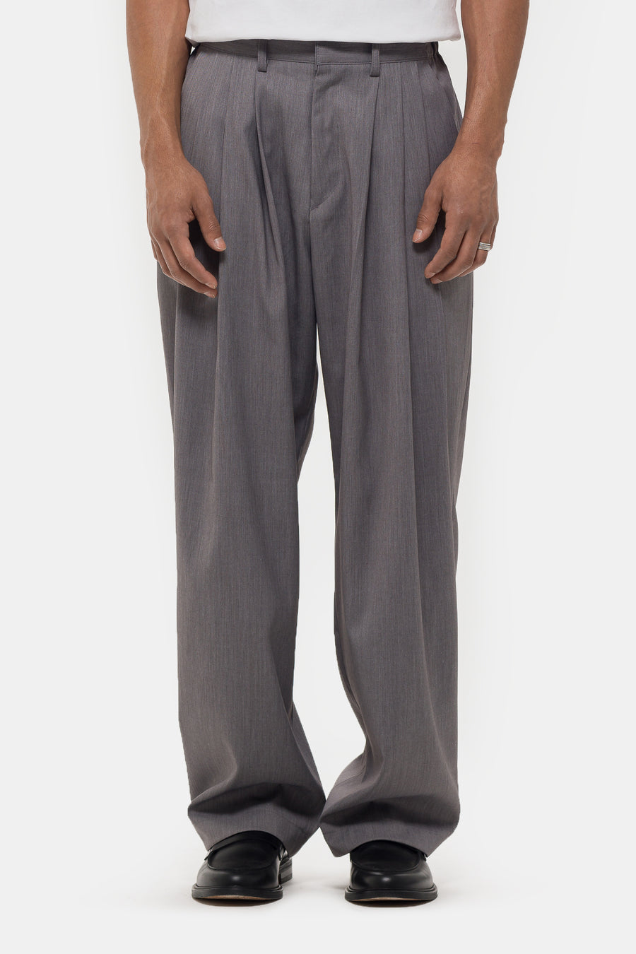 Estudio Niksen Pintuck Wide Trouser in Grey - Notre