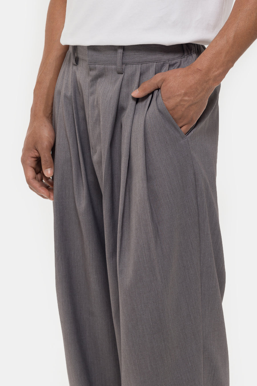 Estudio Niksen Pintuck Wide Trouser in Grey - Notre