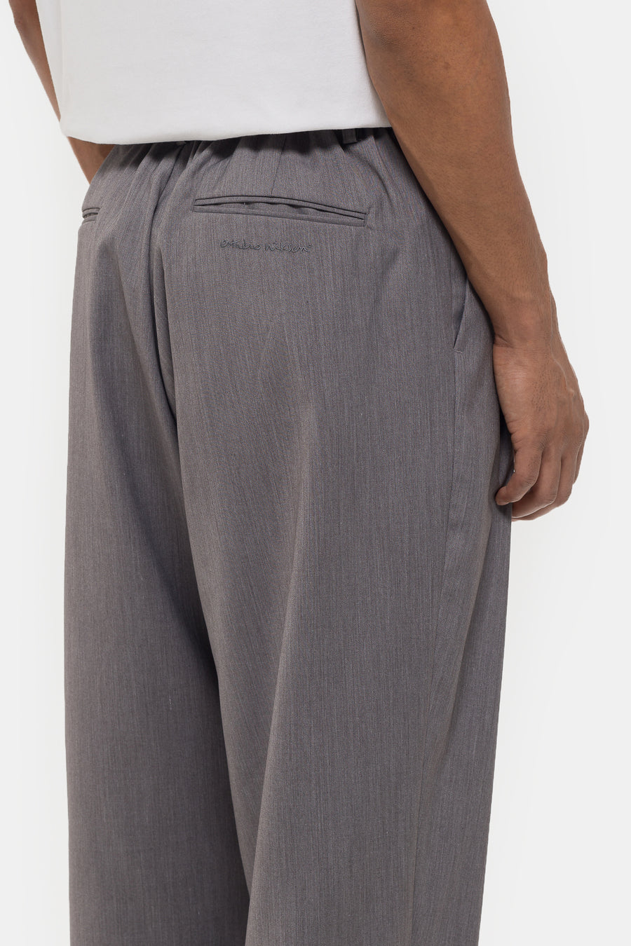 Estudio Niksen Pintuck Wide Trouser in Grey - Notre
