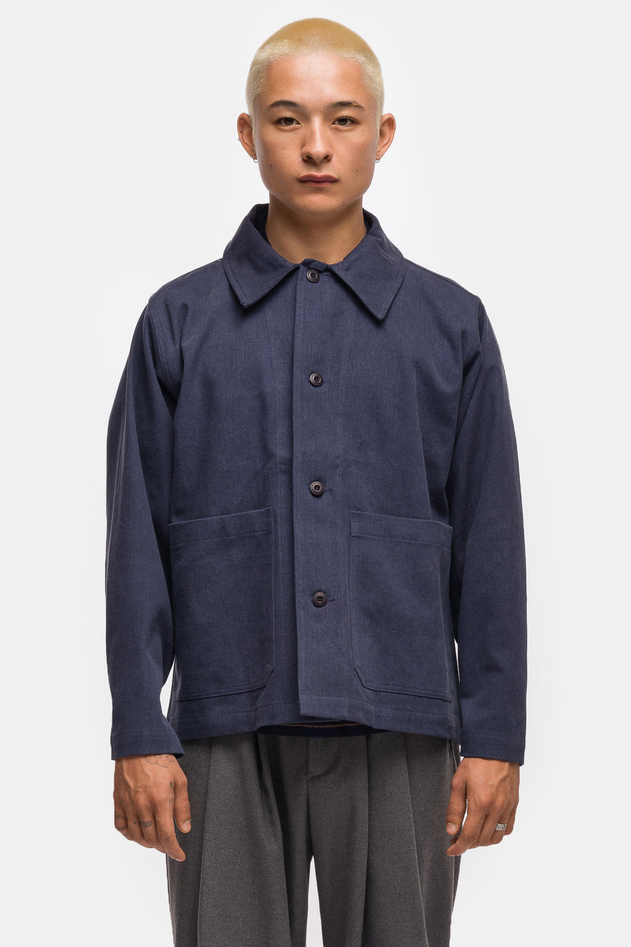 Plain Chore Jacket in Navy