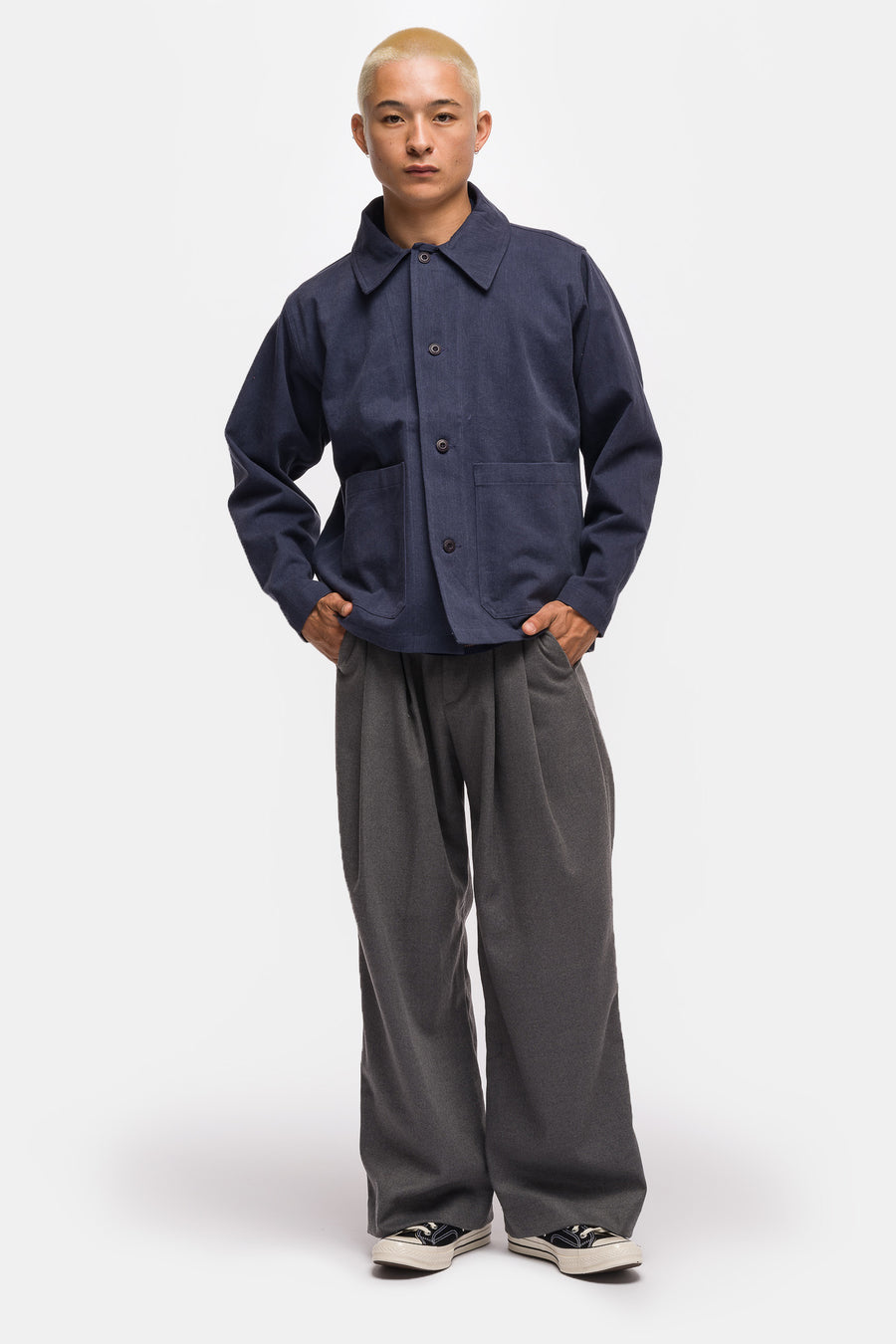 Plain Chore Jacket in Navy